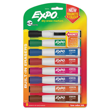EXPO® Magnetic Dry Erase Marker, Broad Chisel Tip, Assorted Colors, 8-pack freeshipping - TVN Wholesale